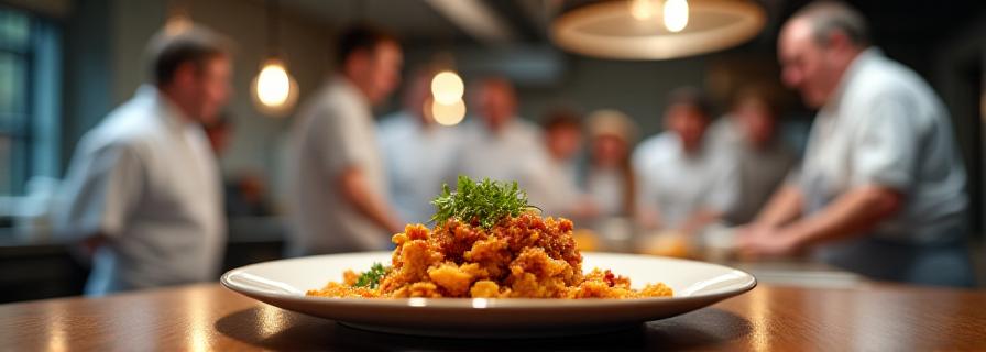 Participants in a warm culinary workshop learning historical recipe preparation